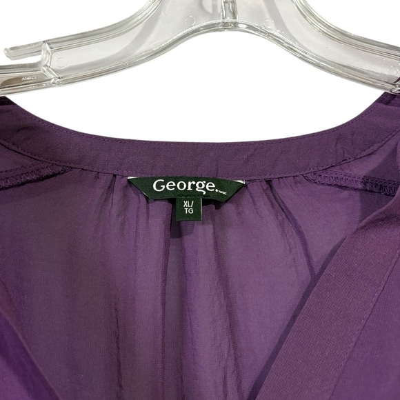 George, Purple Chiffon Tunic/Swimsuit Cover-Up, Size XL ☀️ - Picture 4 of 8